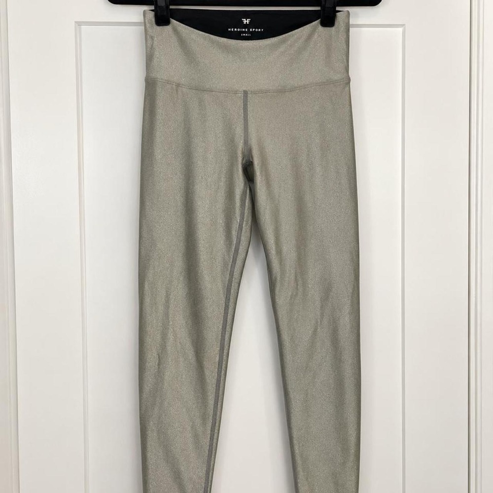 Heroine Sport Metallic High-Rise Leggings — Size Small